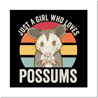 Just A Girl Who Loves Possums Cute Opossum Posters and Art